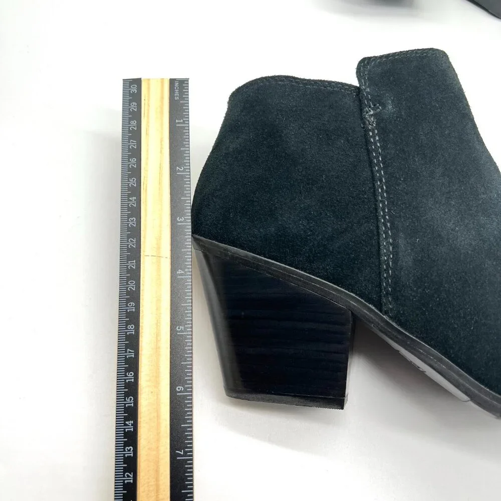 Blondo Womens Size 7 7M Noel Black Suede‎ Leather Waterproof Ankle Boots Shoes